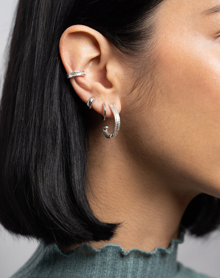 Sharla Big Silver Artisanal Hoop Earrings